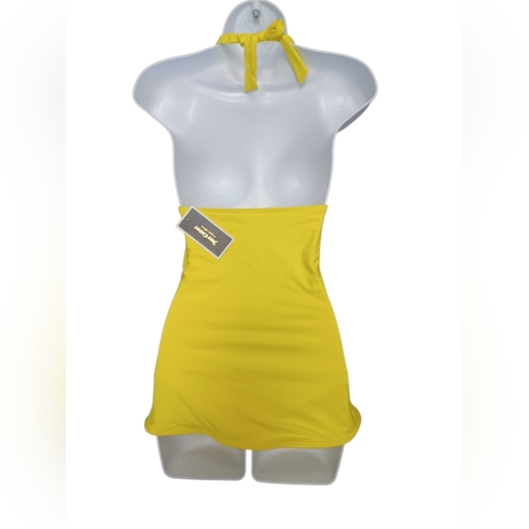 Juicy Couture NWT Halter Swim Dress Grapefruit Neon Yellow Size XS - Picture 2 of 10